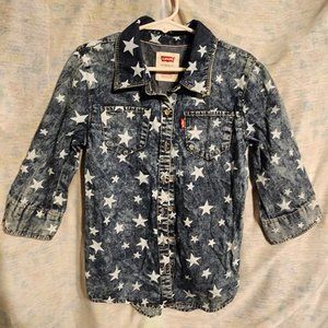 Girls Levis Size small Star Print Button Up Shirt